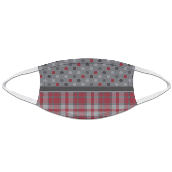 Red & Gray Dots and Plaid Mask2