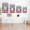 Red & Gray Dots and Plaid Matte Poster - Sizes
