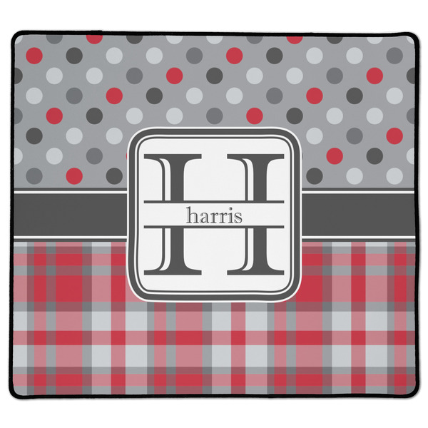 Red & Gray Dots and Plaid Medium Gaming Mats - APPROVAL