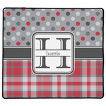 Red & Gray Dots and Plaid XL Gaming Mouse Pad - 18" x 16" (Personalized)