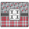 Red & Gray Dots and Plaid XL Gaming Mouse Pad - 18" x 16" (Personalized)