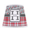 Red & Gray Dots and Plaid Poly Film Empire Lampshade - Front View
