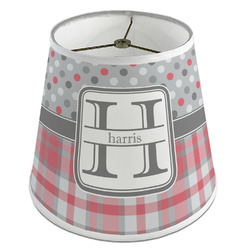 Red & Gray Dots and Plaid Empire Lamp Shade (Personalized)