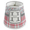 Red & Gray Dots and Plaid Poly Film Empire Lampshade - Angle View