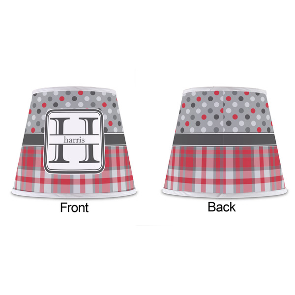 Red & Gray Dots and Plaid Poly Film Empire Lampshade - Approval