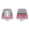 Red & Gray Dots and Plaid Poly Film Empire Lampshade - Approval