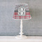 Red & Gray Dots and Plaid Poly Film Empire Lampshade - Lifestyle