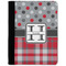Red & Gray Dots and Plaid Medium Padfolio - FRONT