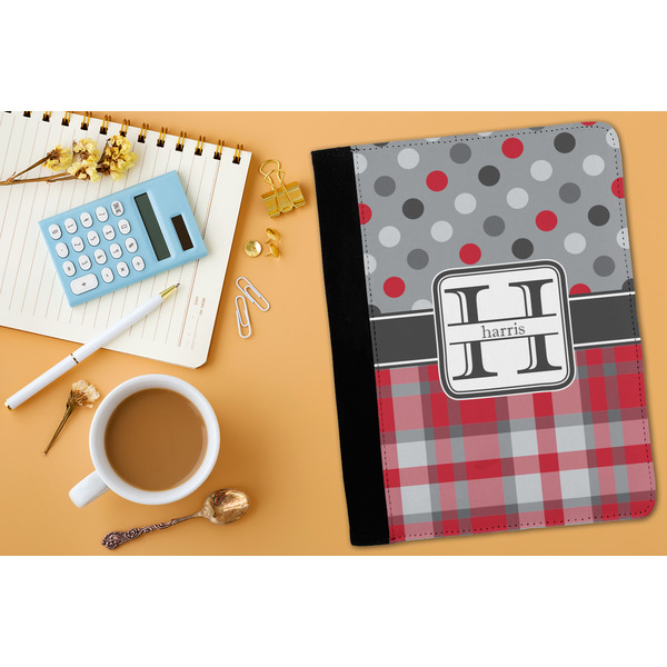 Red & Gray Dots and Plaid Medium Padfolio - LIFESTYLE (adult)