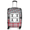 Red & Gray Dots and Plaid Medium Travel Bag - With Handle