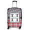 Red & Gray Dots and Plaid Suitcase - 24" Medium - Checked (Personalized)