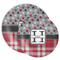 Red & Gray Dots and Plaid Melamine Plates - PARENT/MAIN