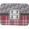 Red & Gray Dots and Plaid Memory Foam Bath Mat - 48"x36" (Personalized)
