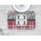 Red & Gray Dots and Plaid Memory Foam Bath Mat - LIFESTYLE 34x21