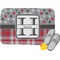 Red & Gray Dots and Plaid Memory Foam Bath Mat - 24"x17" (Personalized)