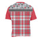 Red & Gray Dots and Plaid Men's Crew Neck T Shirt Medium - Back