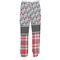 Red & Gray Dots and Plaid Men's Pjs Back - on model