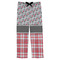 Red & Gray Dots and Plaid Mens Pajama Pants - Flat