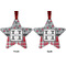 Red & Gray Dots and Plaid Metal Star Ornament - Front and Back