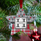 Red & Gray Dots and Plaid Metal Star Ornament - Lifestyle