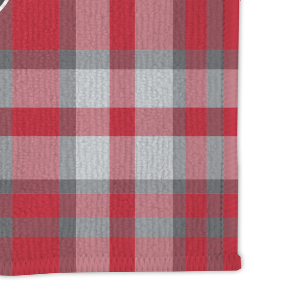 Red & Gray Dots and Plaid Microfiber Dish Rag - DETAIL