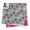 Red & Gray Dots and Plaid Microfiber Dish Rag - FOLDED (square)