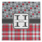 Red & Gray Dots and Plaid Microfiber Dish Towel (Personalized)