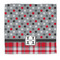 Red & Gray Dots and Plaid Microfiber Dish Rag - Front/Approval