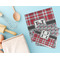 Red & Gray Dots and Plaid Microfiber Dish Rag - LIFESTYLE