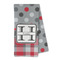 Red & Gray Dots and Plaid Microfiber Dish Towel - FOLD