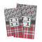 Red & Gray Dots and Plaid Microfiber Golf Towel - PARENT/MAIN