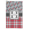 Red & Gray Dots and Plaid Microfiber Golf Towels - FRONT