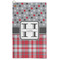 Red & Gray Dots and Plaid Microfiber Golf Towel - Large (Personalized)