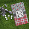 Red & Gray Dots and Plaid Microfiber Golf Towels - LIFESTYLE