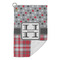 Red & Gray Dots and Plaid Microfiber Golf Towels Small - FRONT FOLDED