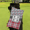 Red & Gray Dots and Plaid Microfiber Golf Towels - Small - LIFESTYLE