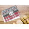 Red & Gray Dots and Plaid Microfiber Kitchen Towel - LIFESTYLE