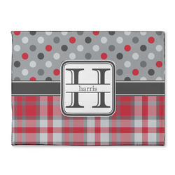 Red & Gray Dots and Plaid Microfiber Screen Cleaner (Personalized)