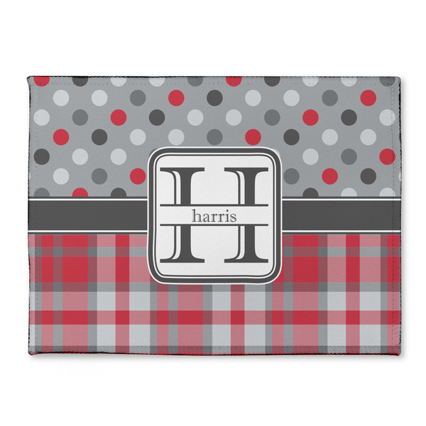 Custom Red & Gray Dots and Plaid Microfiber Screen Cleaner (Personalized)