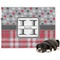 Red & Gray Dots and Plaid Microfleece Dog Blanket - Large