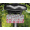 Red & Gray Dots and Plaid Mini License Plate on Bicycle - LIFESTYLE Two holes