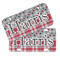 Red & Gray Dots and Plaid Mini License Plates - MAIN (4 and 2 Holes)