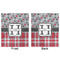 Red & Gray Dots and Plaid Minky Blanket - 50"x60" - Double Sided - Front & Back