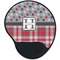 Red & Gray Dots and Plaid Mouse Pad with Wrist Support - Main