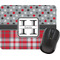 Red & Gray Dots and Plaid Rectangular Mouse Pad