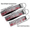 Red & Gray Dots and Plaid Multiple Key Ring comparison sizes