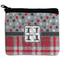 Red & Gray Dots and Plaid Neoprene Coin Purse - Front