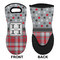 Red & Gray Dots and Plaid Neoprene Oven Mitt (Front & Back)