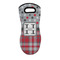 Red & Gray Dots and Plaid Neoprene Oven Mitt - Front