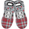 Red & Gray Dots and Plaid Neoprene Oven Mitt -Set of 2 - Front